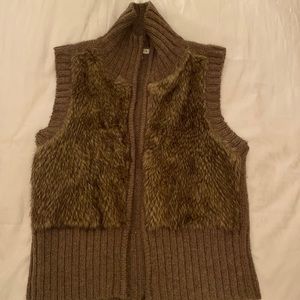 Brown fur vest